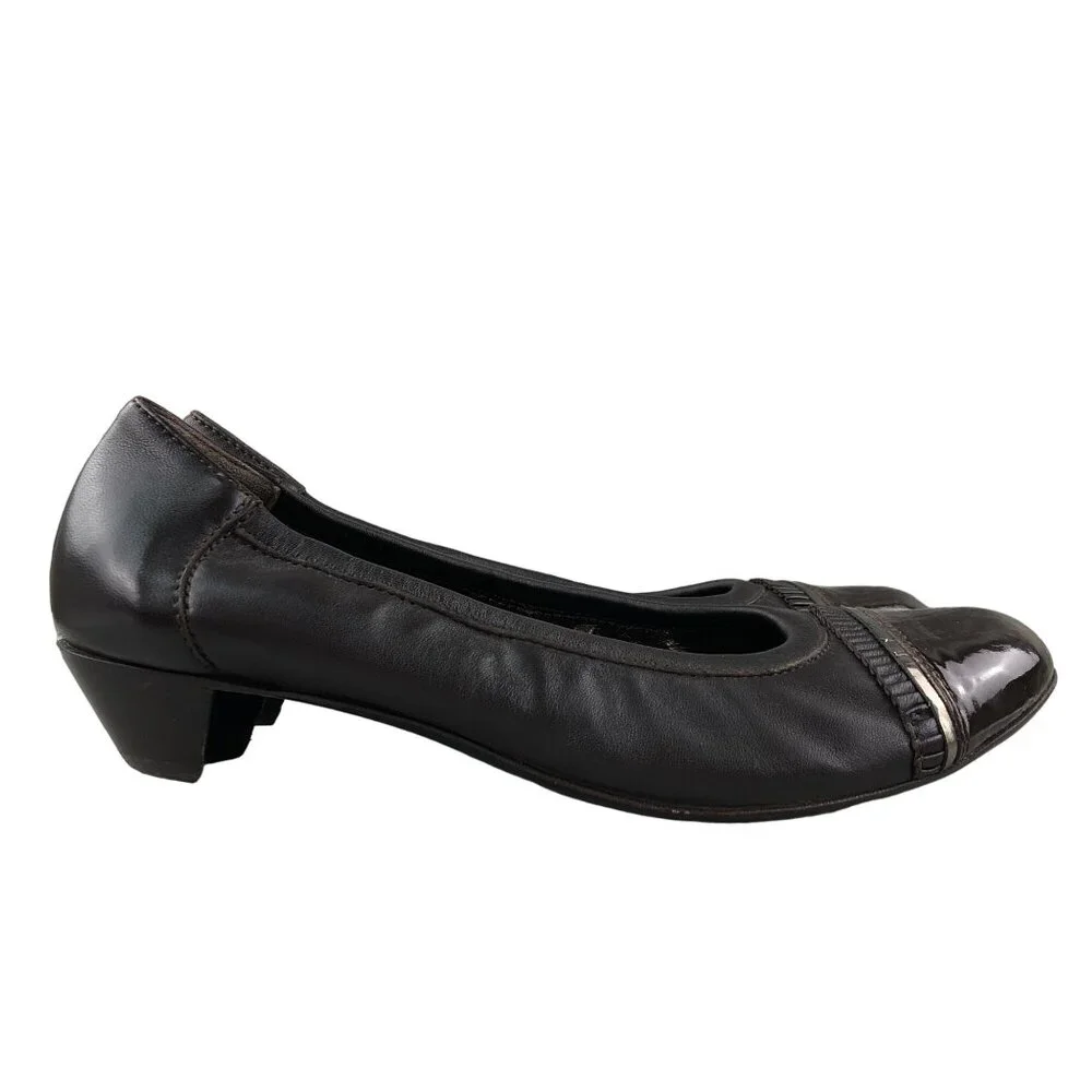 AGL Attilio Giusti Leombruni Women's Size 39.5 (9.5) Brown Leather Slip On Pumps